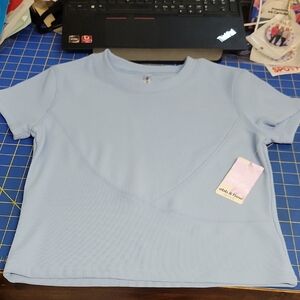 ebb & flow Light Blue Women's Ribbed Top Large